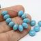 6x9mm Turquoise blue rondelle czech glass donut beads Silver wash - 15pc