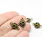 Holes ornament round antique brass connector 2pc