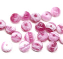 4x7mm Bright pink Czech glass rondelle fire polished beads, 20pc