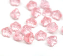 6x8mm Rose pink flower beads czech glass bell caps - 10Pc