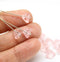 6x8mm Rose pink flower beads czech glass bell caps - 10Pc