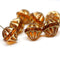 Czech glass topaz and gold large fancy bicone beads for jewelry designs