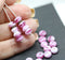 4x7mm Bright pink Czech glass rondelle fire polished beads, 20pc