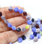6mm Blue bicone Czech glass beads mix, 50Pc