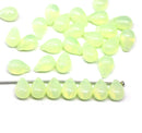 6x9mm Opal melon yellow czech glass teardrop beads, 40pc