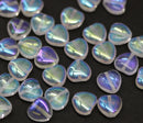 8mm Crystal clear heart Czech glass pressed beads, 30Pc