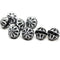 Black large fancy bicone beads, Silver wash fire polished Czech glass