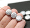 Matte silver czech glass snowflake beads - 6pc