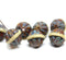 Picasso Beige brown large bicone carved Czech glass beads fire polished