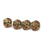 Czech glass Smokey topaz large fancy bicone beads, Golden ends