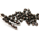 4mm Metallic copper czech glass beads fire polished - 50Pc