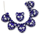 Czech glass cat head beads animal lover jewelry making supplies