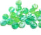 4x7mm Mixed green white rondelle beads Czech glass, 25pc
