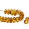 Bright topaz czech glass rondelle beads jewelry making supply