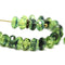 Green czech glass fire polished rondelle beads DIY jewelry making supply