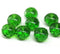 7x11mm Green transparent rondelle Czech glass beads fire polished, 8pc