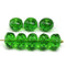 7x11mm Green transparent rondelle Czech glass beads fire polished, 8pc