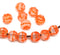 2.5mm hole orange stripes 8mm melon shape beads - 15pc