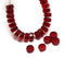 Dark red rondelle beads, fire polished czech glass - 6x3mm
