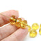 7x11mm Light yellow amber rondelle Czech glass beads fire polished, 8pc