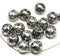10mm Black silver wash round druk Czech glass beads jewelry making