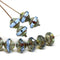 Montana blue saucer czech glass beads, UFO shape bicone DIY jewelry