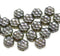 8mm Olivine picasso Flower beads, czech glass 20pc
