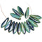 Blue green dagger, Picasso finish czech glass beads DIY jewelry