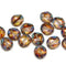 9x8mm Picasso flat oval wavy czech glass beads, 15Pc