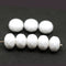 7x11mm Opaque white puffy rondelle Czech glass beads, 8pc