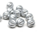 12mm Melon beads, Silver color czech glass round druk beads DIY craft