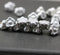 7mm Silver button style flower beads, 25pc