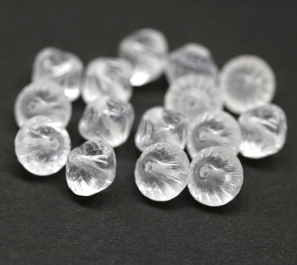 9mm Crystal clear bicone beads, Czech glass for jewelry making