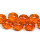 7x11mm Orange puffy rondelle Czech glass beads, 8pc