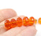 7x11mm Orange puffy rondelle Czech glass beads, 8pc