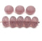7x11mm Frosted light purple puffy rondelle Czech glass beads, 8pc