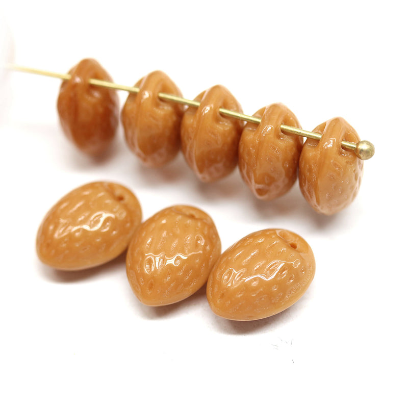 12x9mm Czech Glass almond nut beads 8Pc