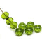 7x11mm Olive green puffy rondelle Czech glass beads, 8pc