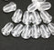 12x8mm Frosted clear tulip beads, Czech glass flower - 20Pc