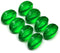 15x12mm Emerald green Czech glass large barrel bead, 6Pc