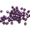 4mm Black czech glass fire polished beads purple luster - 50Pc
