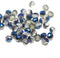 4mm Gray czech glass fire polished beads blue luster - 50Pc