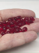 6x9mm Dark ruby red czech glass teardrop top drilled beads, 40pc