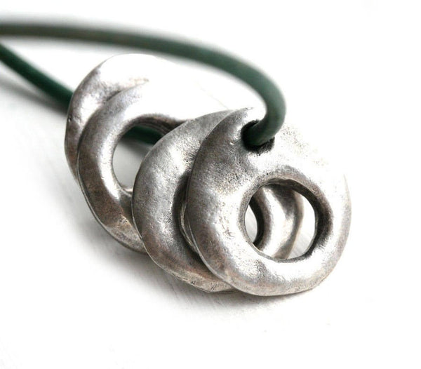 4pc Antique silver Cornflake charms, 2mm hole