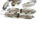 15x6mm Long bicones Grey czech glass beads - 10Pc