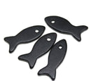 4pc Black Ceramic fish beads Nautical charms 34mm