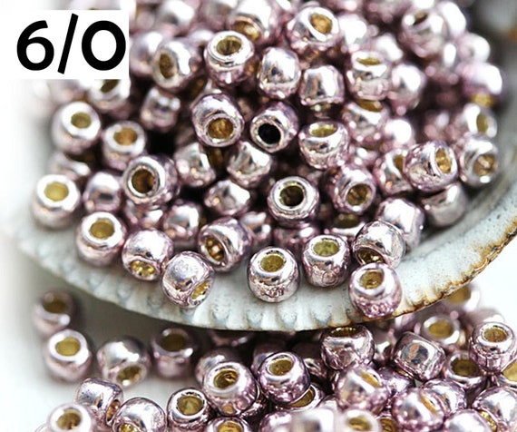 6/0 Toho seed beads, Permanent Finish Galvanized Lilac PF554 - 10g