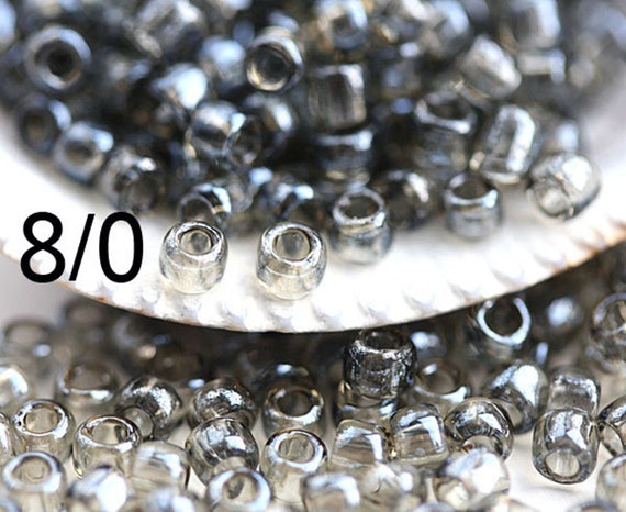 8/0 Toho beads, Transparent Lustered Smoke 120 - 10g