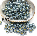 6/0 Toho beads permanent finish, Galvanized Blue Slate PF565 - 10g