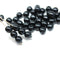 6mm Black round druk czech glass beads - 50Pc